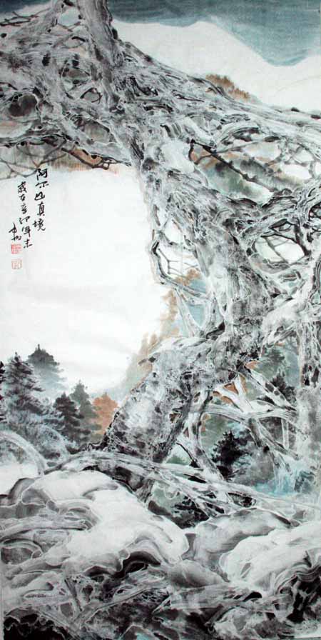 加宏杰先生作品欣赏-阿尔山真境 136x68 2012年