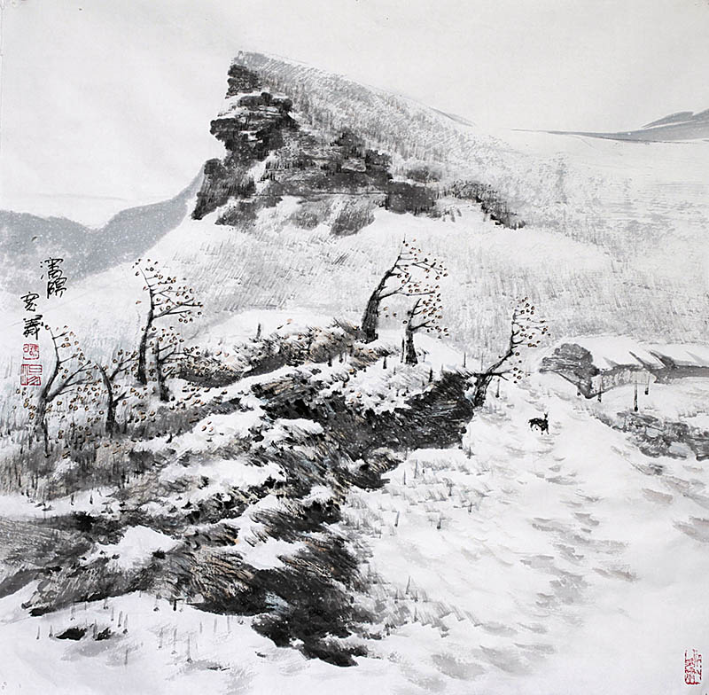 汤宽义 腊月犬鸣 68X68cm 2012年