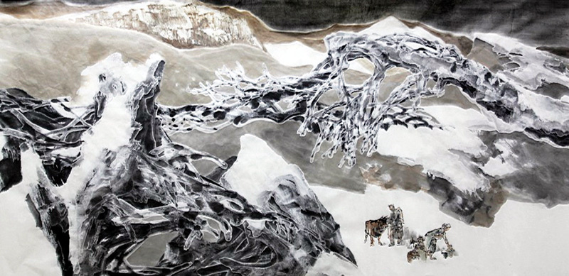 加宏杰《春霁农忙》59x120cm 2013年