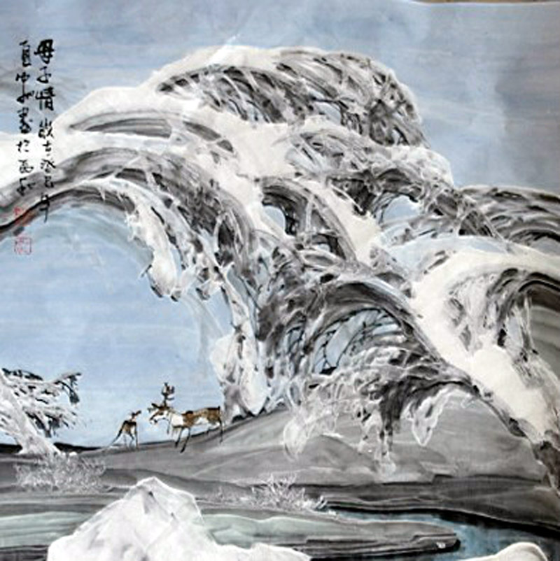 加宏杰《母子情》59x59cm 2013年