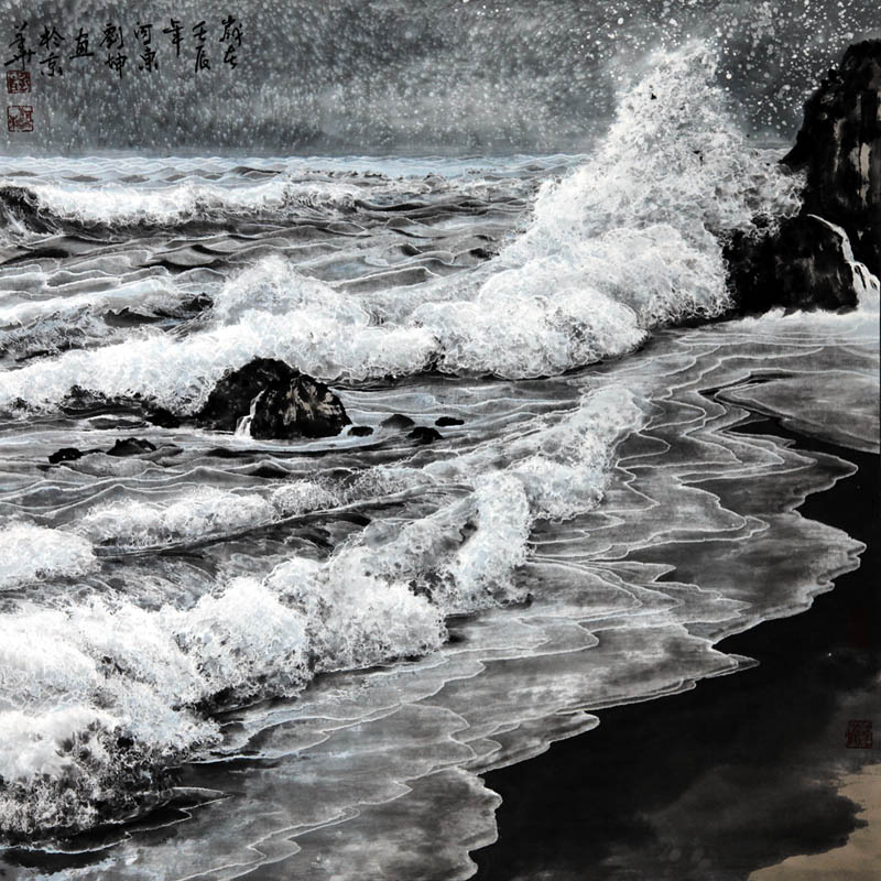 刘坤 雪舞浪歌 68x68 cm 2012年
