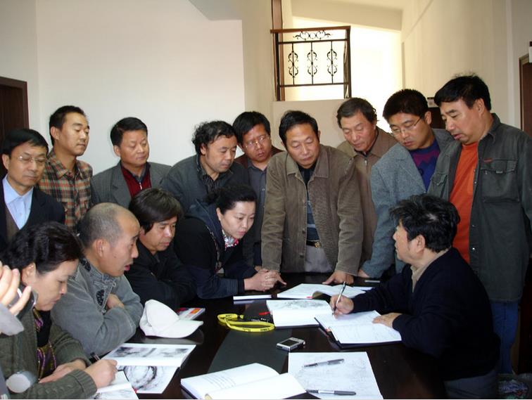 2008年于志学指导学员写生
