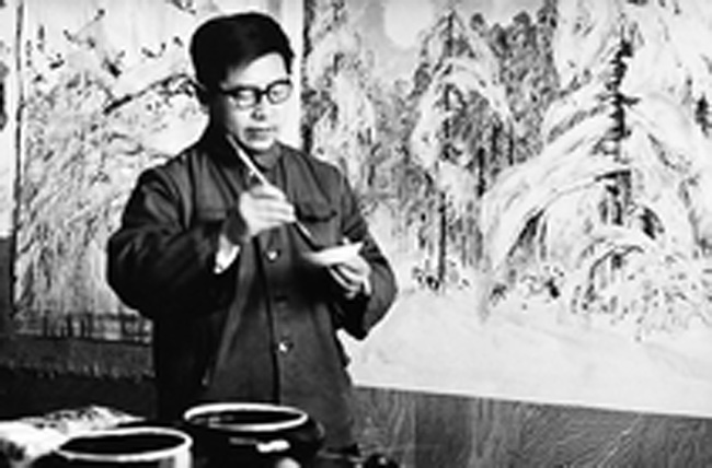 1979年于志学在北京国际书店为在新加坡举办个展进行创作
