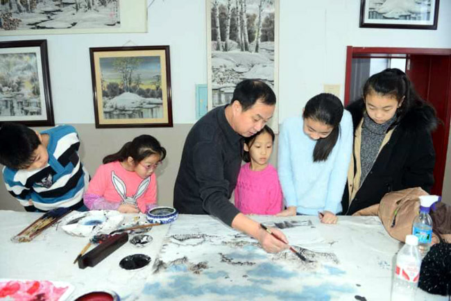 逊克冰雪画教学剪影