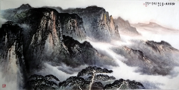 烟霞染黄山