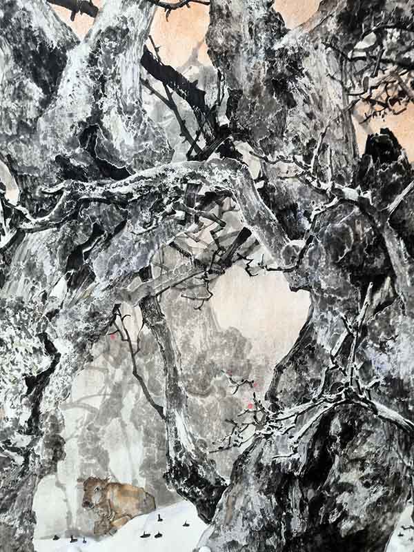 加宏杰作品:《唐枣恋春雪》局部